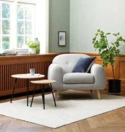 Bout De Canapé NYBO Ø40 Coloris Chêne/noir -Ambiance Maison 100380