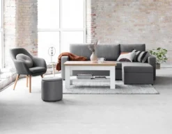 Fauteuil UDSBJERG Tissu Gris/chêne -Ambiance Maison 115042 2