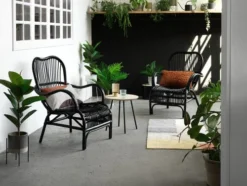 Bout De Canapé NYBO Ø40 Coloris Chêne/noir -Ambiance Maison 115335