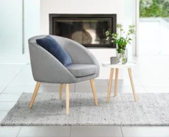 Bout De Canapé BAKKEBJERG Ø40 Blanc/naturel -Ambiance Maison 115340