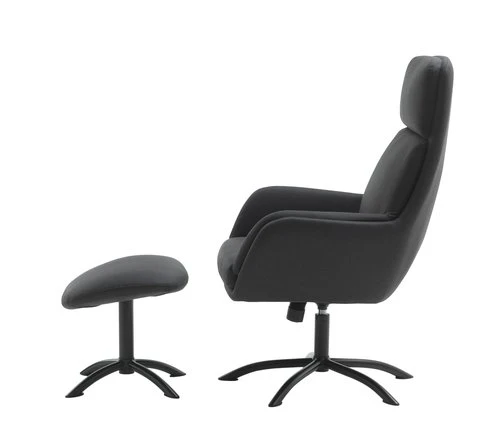 Fauteuil A/repose-pied TANKEFULD Gris Foncé 3 Fauteuil A/repose-pied TANKEFULD Gris Foncé – Image 3