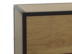 Commode 4 Tiroirs TRAPPEDAL Chêne/noir -Ambiance Maison 126909