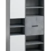 Bibliothèque BILLUND 3 Portes Blanc/béton