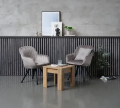 Fauteuil ONSEVIG Velours Gris/noir -Ambiance Maison 128810