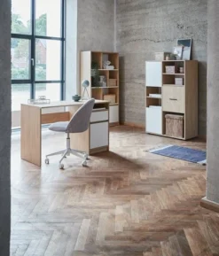 Bibliothèque BILLUND Blanc/chêne -Ambiance Maison 128837