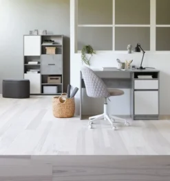 Bibliothèque BILLUND 3 Portes Blanc/béton -Ambiance Maison 128844