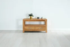 Royal Oak Meuble TV HAGE 102 Cm 2 Tiroirs Chêne -Ambiance Maison 132776