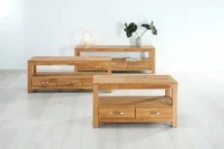 Royal Oak Meuble TV HAGE 102 Cm 2 Tiroirs Chêne -Ambiance Maison 132789 2