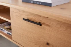 Royal Oak Meuble TV SANDBY 2 Portes Chêne Naturel/noir -Ambiance Maison 132862