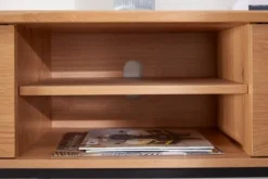 Royal Oak Meuble TV SANDBY 2 Portes Chêne Naturel/noir -Ambiance Maison 132863