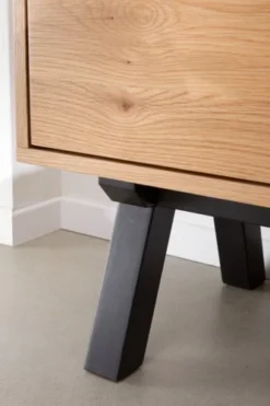 Royal Oak Meuble TV SANDBY 2 Portes Chêne Naturel/noir -Ambiance Maison 132864