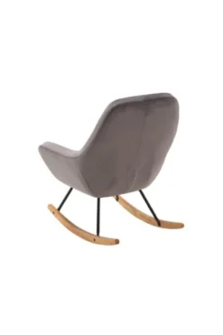 Fauteuil à Bascule NEBEL Velours Gris -Ambiance Maison 133157