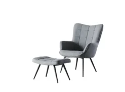 Repose-pieds ULDUM Gris/noir -Ambiance Maison 133229