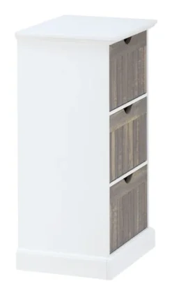 Commode ORLANDO 3 Tiroirs Blanc/gris -Ambiance Maison 137778