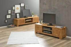 Royal Oak Meuble TV OLDE 150 Cm 2 Portes Chêne -Ambiance Maison 139479