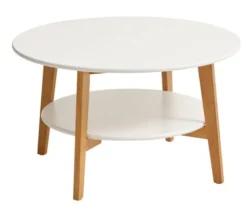 Table Basse JEGIND Ø80 Blanc/naturel