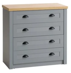 Commode 4 Tiroirs MARKSKEL Gris