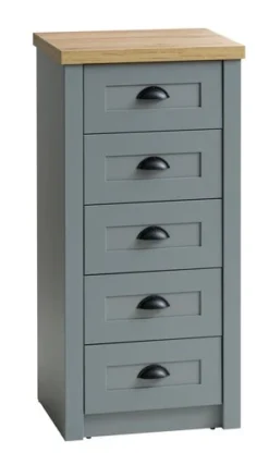 Commode 5 Tiroirs MARKSKEL Gris