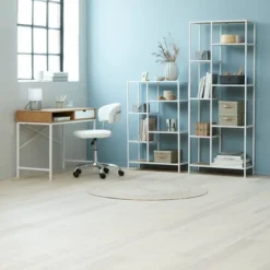 Étagère TRAPPEDAL 7 Tablettes Chêne/b. -Ambiance Maison 165286