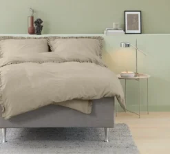 Parure De Lit ELMA Coton Lavé 240x220 Sable -Ambiance Maison 181538