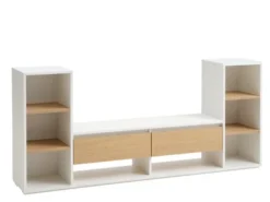 Meuble TV FILSKOV Chêne/blanc