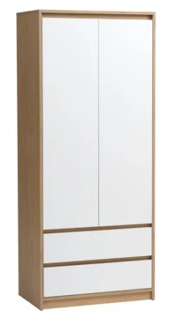Devant 41 Armoire BILLUND 80x193 Blanc/chêne