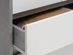 Armoire BILLUND 119x193 Blanc/béton -Ambiance Maison 185899