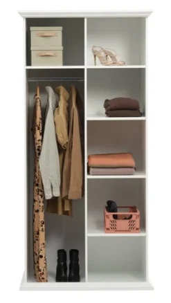 Armoire FREDENSBORG 96x200 Blanc -Ambiance Maison 185936