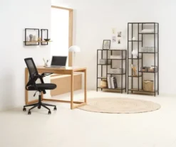 Étagère TRAPPEDAL 7 Tablettes Chêne/noir -Ambiance Maison 188056