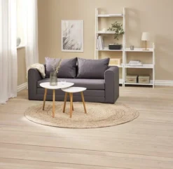 Bout De Canapé TAPS 40x40 Blanc/bambou -Ambiance Maison 189214 2