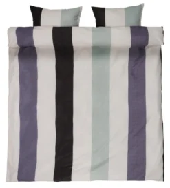 Parure De Lit Seersucker INESSA 240x220 Gris/noir