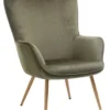 Fauteuil HUNDESTED Velours Côtelé Vert