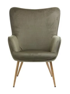 Fauteuil HUNDESTED Velours Côtelé Vert -Ambiance Maison 201608