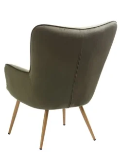 Fauteuil HUNDESTED Velours Côtelé Vert -Ambiance Maison 201609