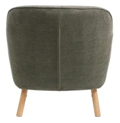Fauteuil BREDAL Tissu Vert Olive/coloris Chêne -Ambiance Maison 212326