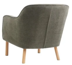 Fauteuil BREDAL Tissu Vert Olive/coloris Chêne -Ambiance Maison 212327