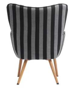 Fauteuil SIMESTED Rayures Tissu Noir/beige -Ambiance Maison 212344