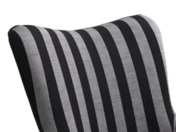 Fauteuil SIMESTED Rayures Tissu Noir/beige -Ambiance Maison 212346