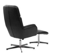 Fauteuil A/repose-pieds TANKEDAL Noir -Ambiance Maison 212351