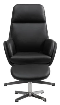 Fauteuil A/repose-pieds TANKEDAL Noir -Ambiance Maison 212352