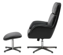 Fauteuil A/repose-pieds TANKEDAL Noir -Ambiance Maison 212353