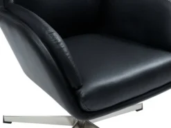 Fauteuil A/repose-pieds TANKEDAL Noir -Ambiance Maison 212354