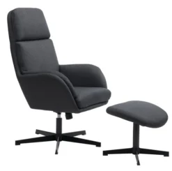 Fauteuil A/repose-pieds TANKEDAL Gris Foncé