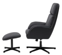 Fauteuil A/repose-pieds TANKEDAL Gris Foncé -Ambiance Maison 212361