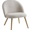 Fauteuil THORUP Tissu Beige/coloris Chêne