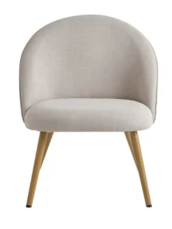 Fauteuil THORUP Tissu Beige/coloris Chêne -Ambiance Maison 212369