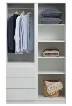 Armoire LIMFJORDEN 120x200 Combi Blanc -Ambiance Maison 213410