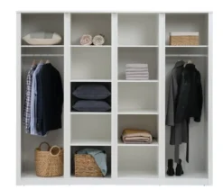 Armoire VEDDE 220x197 A/miroir Blanc -Ambiance Maison 213416