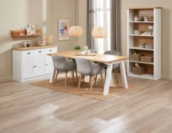 Bibliothèque MARKSKEL 5 Tablettes Blanc/chêne -Ambiance Maison 214474