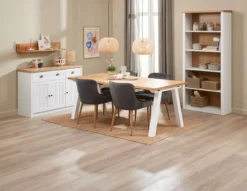 Bibliothèque MARKSKEL 5 Tablettes Blanc/chêne -Ambiance Maison 214475